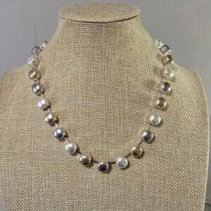 RMN The Roman Company White, Grey and Cream Color Faux Pearl Necklace